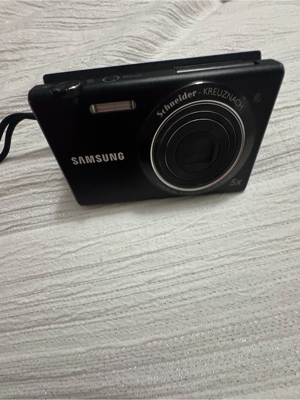 Samsung Black Compact Point-and-Shoot Camera with Wrist Strap